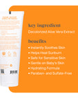 Decolorized Alo Vera Extract helps sooth and heal sunburn. Gentle formula for Baby's sensitive skin. Paraben and Sulfate-Free