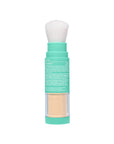 Cosmetic stick with applicator on a white background