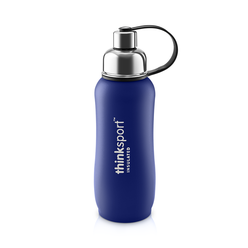 Thinksport Insulated Sports Bottle - 25oz (750ml) - Powder Coated - Blue