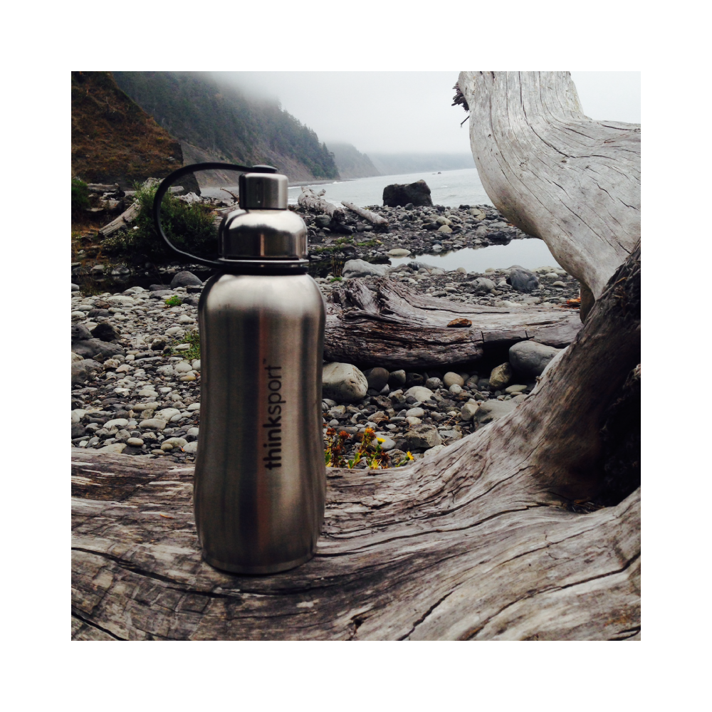 Thinksport Insulated Sports Bottle - 25oz (750ml) - Natural Silver