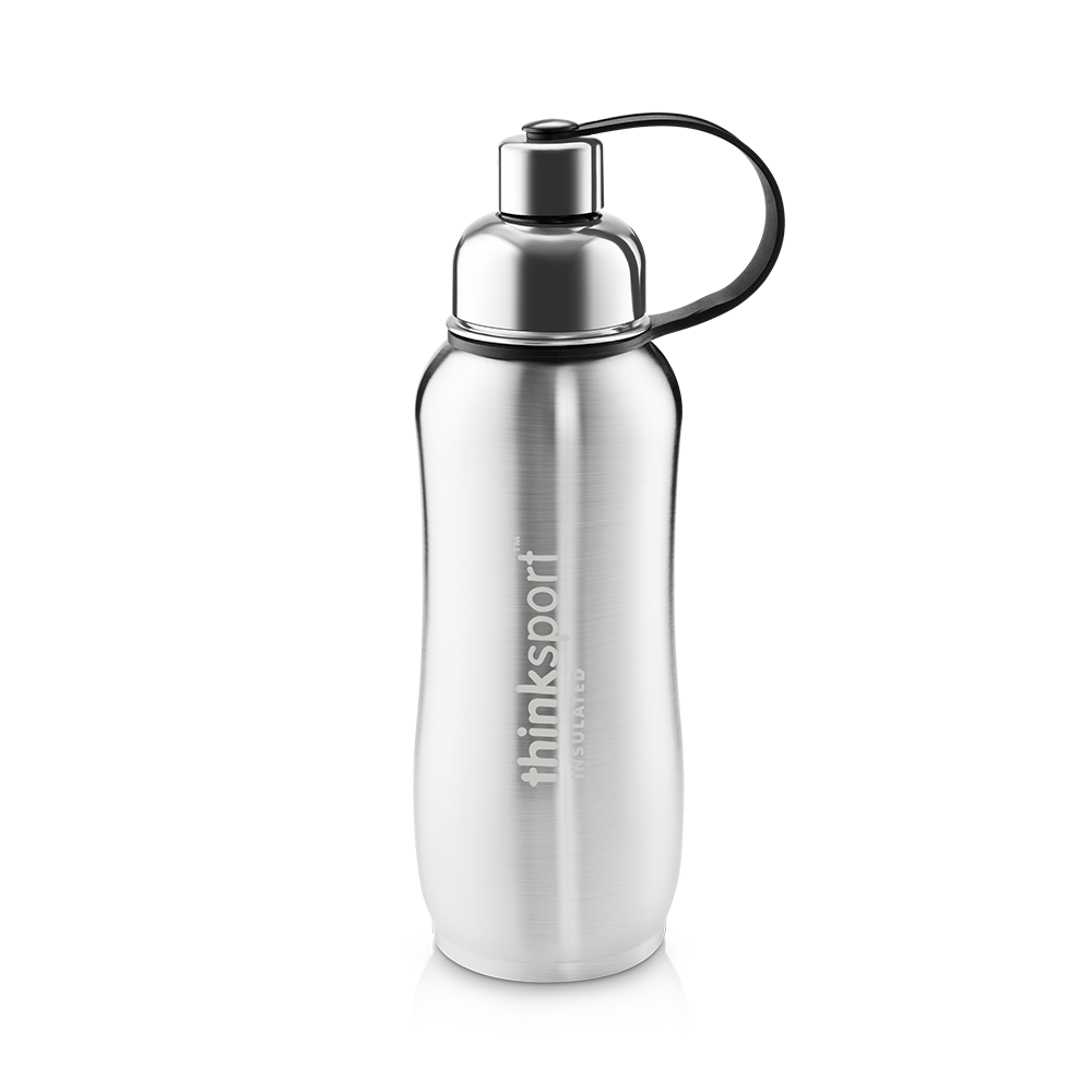 Thinksport Insulated Sports Bottle - 25oz (750ml) - Natural Silver