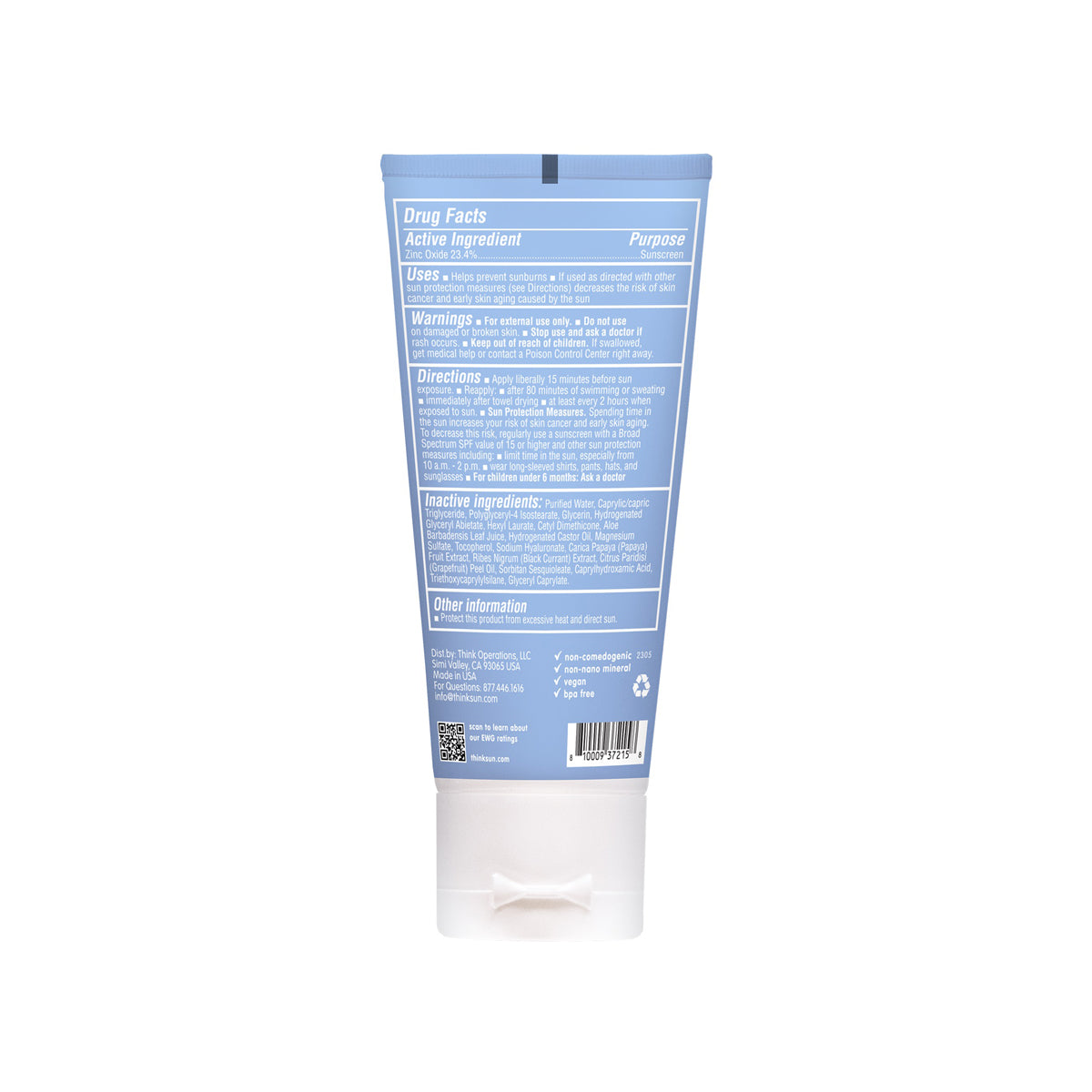 Thinksport SPF 50 Clear Zinc Face Sunscreen