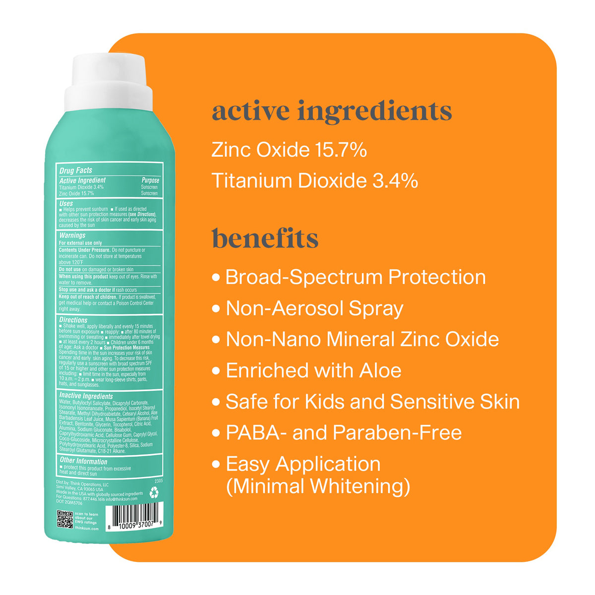 ThinkKids Sunscreen Spray Benefits – Learn about the benefits of our ThinkKids SPF 50 sunscreen spray, including broad-spectrum protection, non-aerosol spray, non-nano mineral zinc oxide, and enriched with aloe. Safe for kids and sensitive skin, with easy application and minimal whitening.