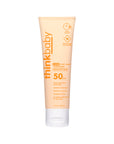 Tube of ThinkBaby sunscreen on a white background