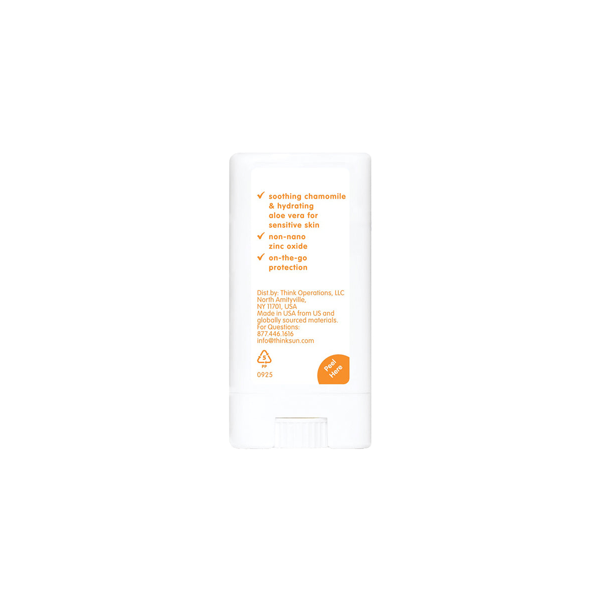 White skincare product packaging with orange text on a white background