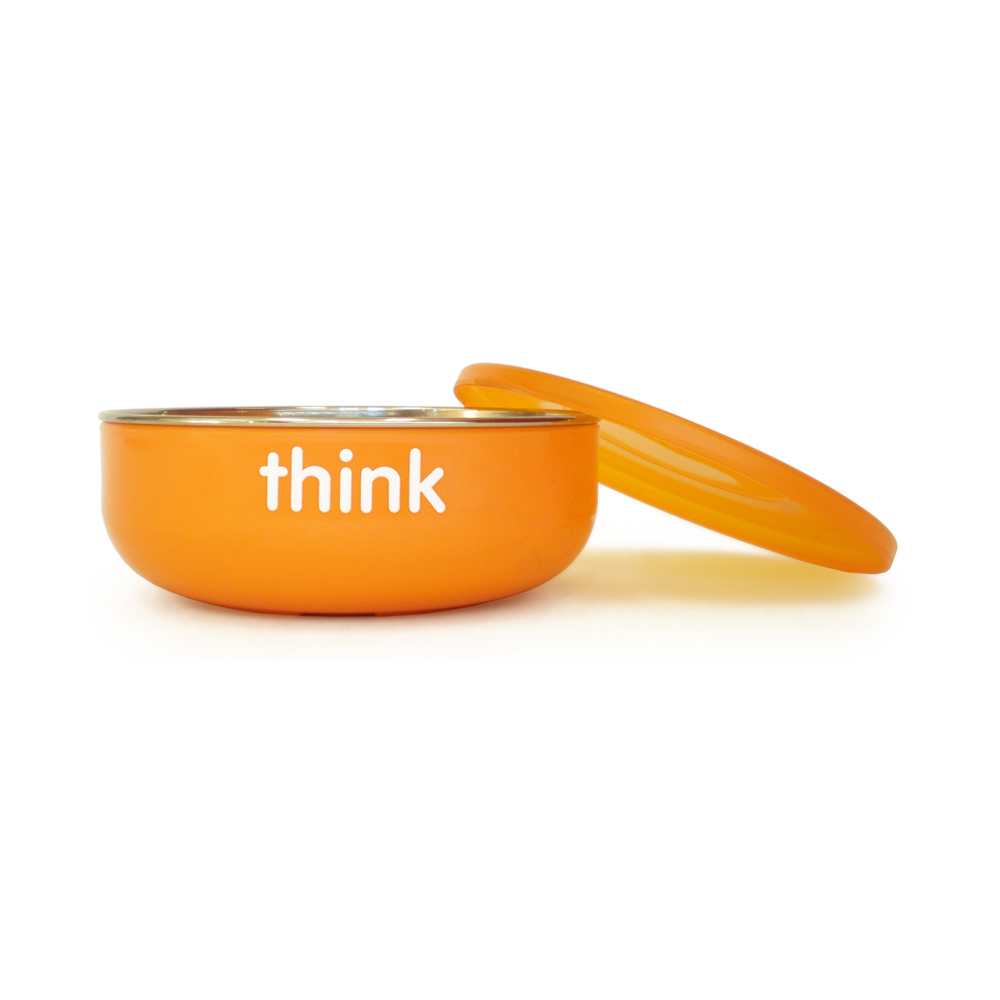 BPA Free Think Cup - Lt. Green and BPA Free Baby Bowl - Orange