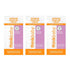 Three sample packs of Thinkbaby Massage Moisture Cream with lavender color packaging, labeled as 'calming lavender'.
