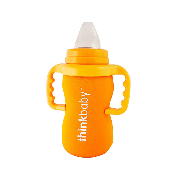 Thinkbaby Stainless Steel Sippy Cup, Orange (9 ounce)